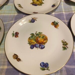 Bohemia Fruit Painted Plate Set of 6